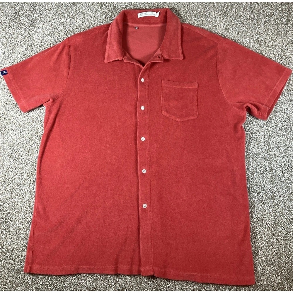 Criquet Red Short-Sleeve Casual Button-Down Shirt